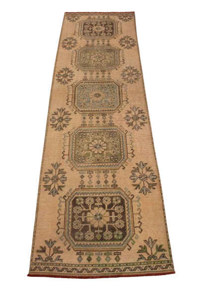FR7386 Vintage Turkish Oushak 2'7x9'1