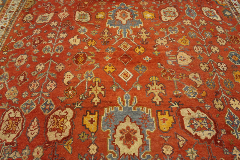 FR7458 Antique Turkish Oushak 13'3x16'2 - Image 4